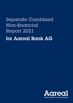 Cover image of Aareal Bank AG’s Separate Combined Non-financial Report 2021.
